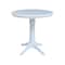 International Concepts Round 36 in Rd Top Pedestal Table, 12 in Leaf, 34.9 inH, Adjustable Height, White, 36 W, 48 L, Wood K08-36RXT-27B-6B - alternate 1